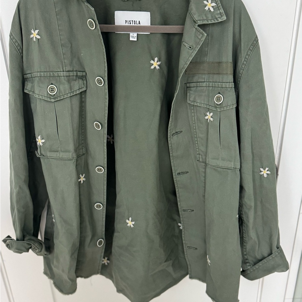 Pistola Women's Green Embroidered Jacket